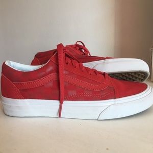 Red Old Skool Checkered Vans